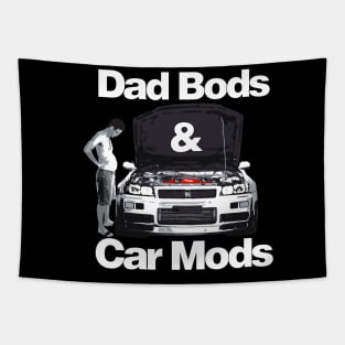 JDM Dad Bods & Car Mods GTR R34 Car Father's Day Tapestry