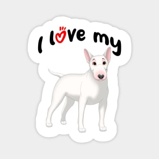 I Love My White Bull Terrier Dog Magnet