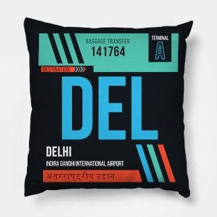 Delhi (DEL) Airport Code Baggage Tag Pillow