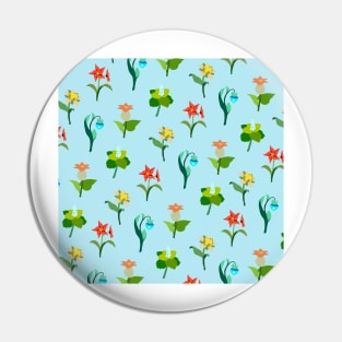 Mondstadt Flowers Print (Blue) Pin