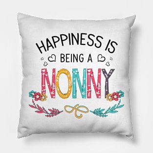 Happiness Is Being A Nonny Wildflowers Valentines Mothers Day Pillow