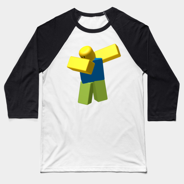 Dabbing Roblox Noob Dab Roblox Baseball T Shirt Teepublic - roblox dabbing noob t shirt exploring mars