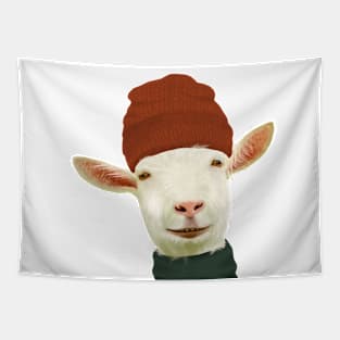 Cute Winter Goat Tapestry