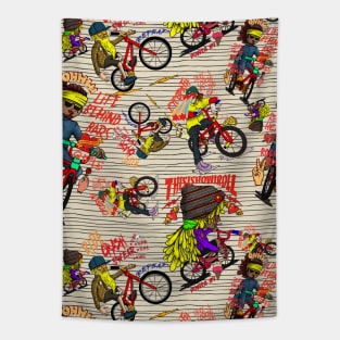 bike gang pattern Tapestry