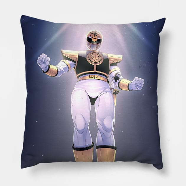 White Ranger Pillow by Batang 90s Art