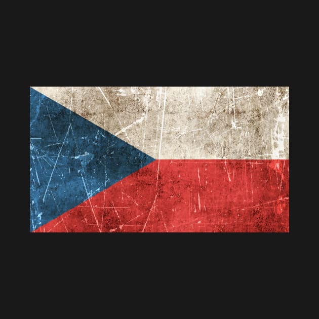 Vintage Aged and Scratched Czech Flag by jeffbartels