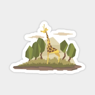 Geometric flat style giraffe in wildlife design Magnet