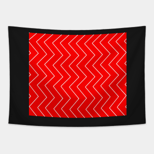Abstract zigzag - red and white. Tapestry