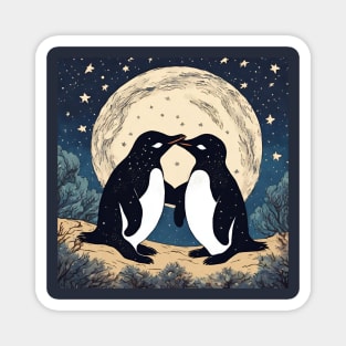 Little Penguins as Platonic Soulmates in Van Gogh Love Best Friends Magnet