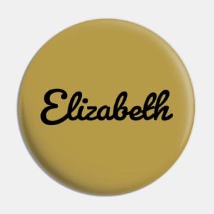 Elizabeth Cursive Script Typography Black Text Pin