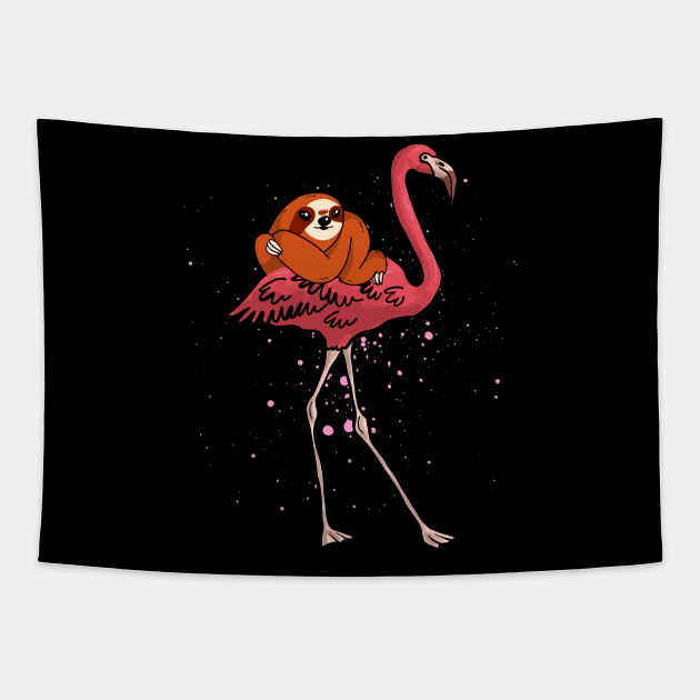 Sloth Flamingo Tapestry by shirtsyoulike