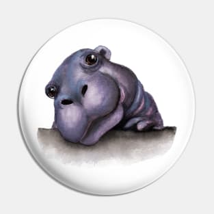 Cute baby hippo Pin