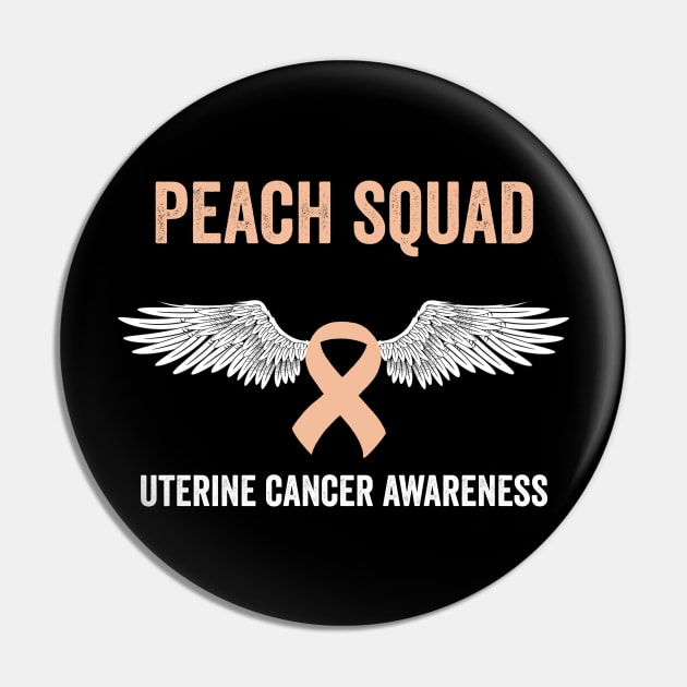 uterine cancer awareness month - peach ribbon squad Pin by Merchpasha1