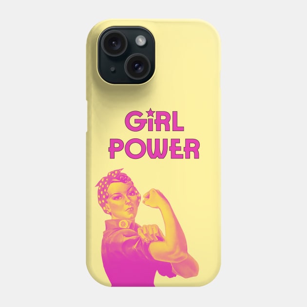 Girl power - We can do it feminist quote (pink) Phone Case by punderful_day