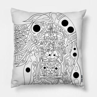 mayan spaceman ecopop Pillow