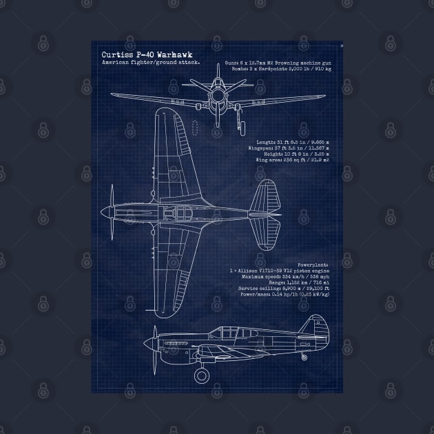 P40 WarHawk Blueprint by Aircraft.Lover