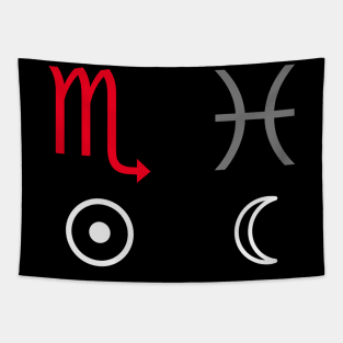 Scorpio Sun Pisces Moon Zodiac Sign Tapestry