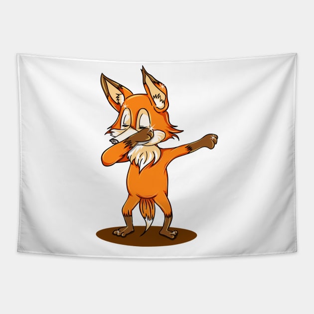 'Dabbing Dancing Fox' Funny Dabbing Animal Gift Tapestry by ourwackyhome