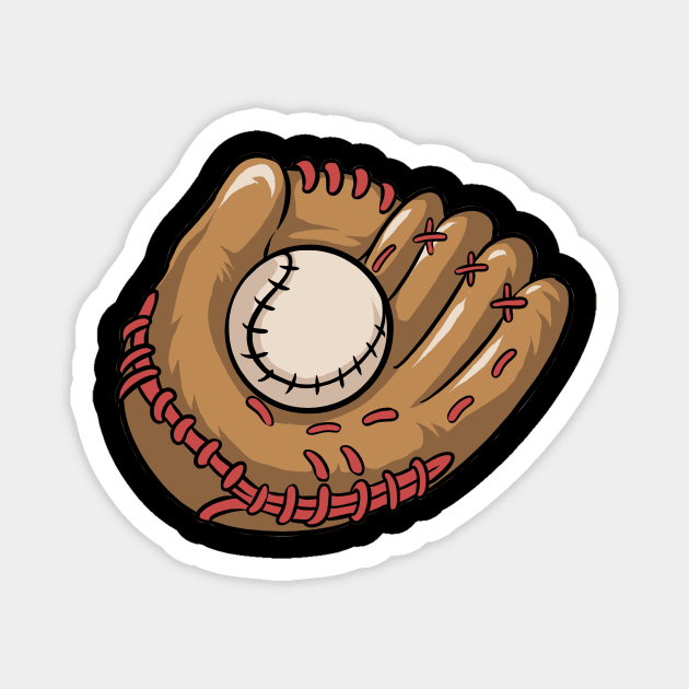 Baseball Glove  Baseball Player Magnet by fromherotozero