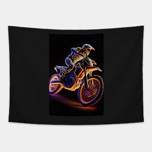 Dirt bike rider - neon Tapestry