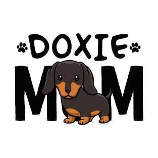 Doxie Mom Black Dachshund Mama Dog Mother Family T-Shirt