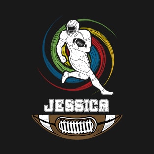 Jessica Birthday Football Ball T-Shirt