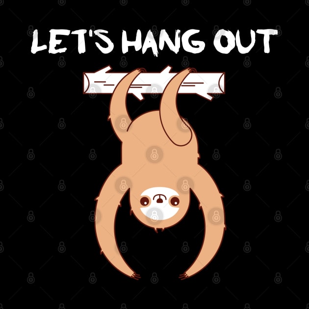 sloth hanging from tree funny illustration art by Wolf Clothing Co