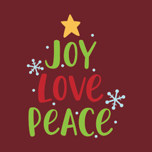 Joy Love Peace Christmas Tree T-Shirt