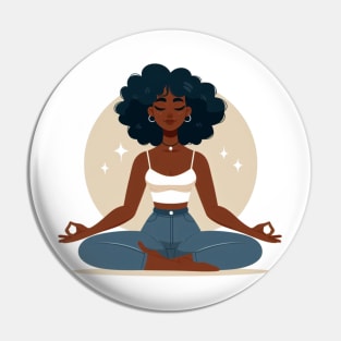 Black woman doing Yoga Pin