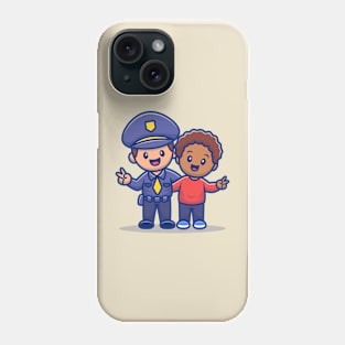 Cute Policeman And Kid Hugging Phone Case