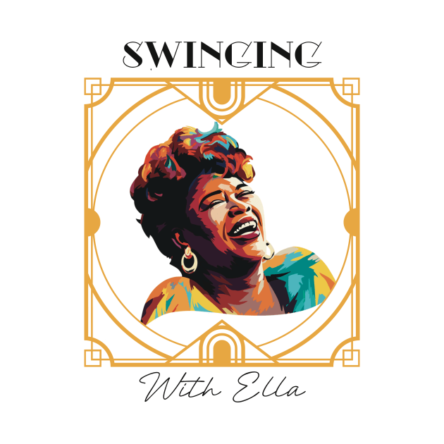 Swinging with Ella Fitzgerald Jazz Gift by LozsArt