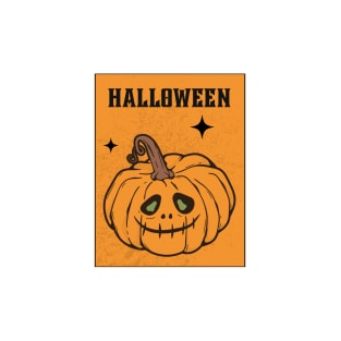 Ghoulish Halloween Pumpkin Illustration T-Shirt