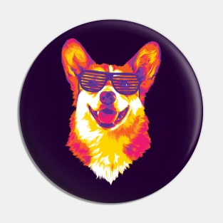 Silly Gangster Corgi Painting Pin