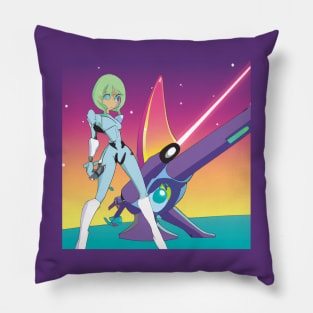 Anime Girl with Space Gun Pillow