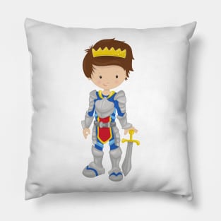 Prince, King, Knight, Crown, Sword, Brown Hair Pillow