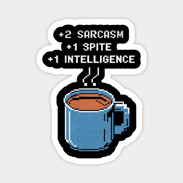 Retro Pixel Coffee Power-Up Design Magnet by Designed By Marty