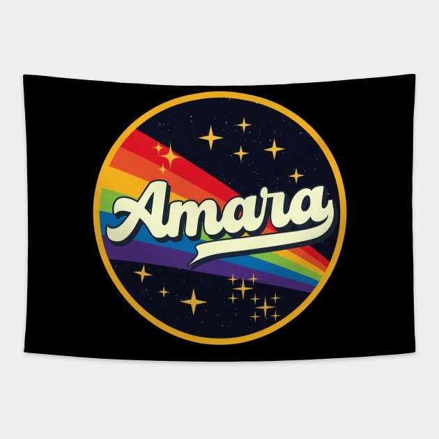 Amara // Rainbow In Space Vintage Style Tapestry by LMW Art