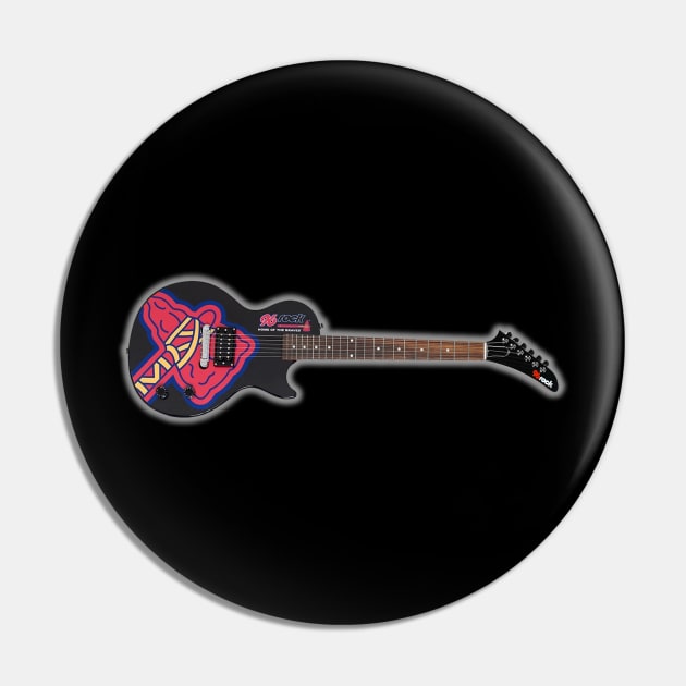 WKLS 96 Rock Atlanta Tomahawk Braves Guitar Pin by RetroZest