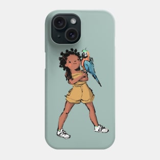 Girl and her Macaw Phone Case