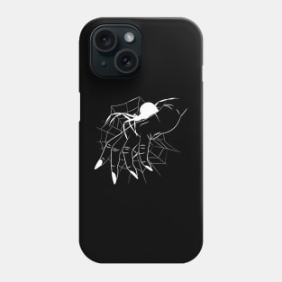 Spider web , woman hand with spider, witch , black nails Phone Case