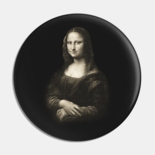 Mona Lisa in Vintage Sepia Pin