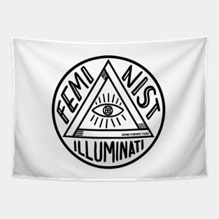 Feminist Illuminati (black ink) Tapestry