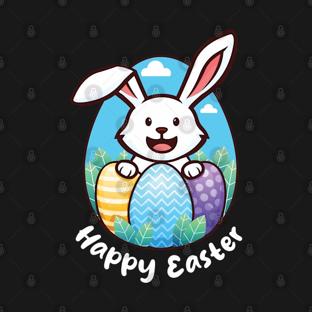 Happy Easter - Easter Bunny (on dark colors) by Messy Nessie