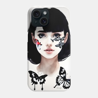 Girl with butterflies #02 Phone Case