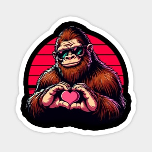 Bigfoot Sasquatch Lover Vintage Valentine's Day Romantic Magnet