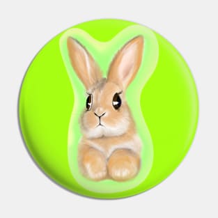 Glowing Rabbit Painting Art Pin