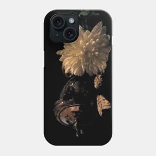 Moth, Shell, and Florals - Baroque Inspired Dark Still Life Photo Phone Case