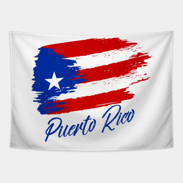 Puerto Rico - grunge flag - blue design Tapestry by verde