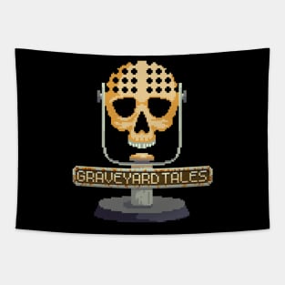 8Bit Skull Mic Tapestry