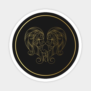 Gemini Zodiac Art Gold Magnet